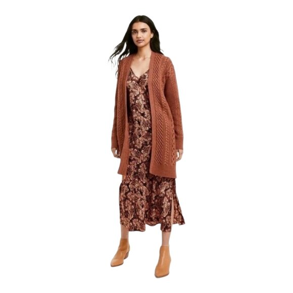 Nili Lotan x Target Heavyweight Cableknit Open Duster Cardigan Cozy Women's 1X - Picture 1 of 10